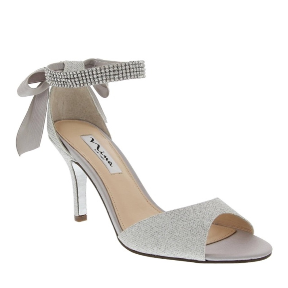 Nina Silver Sparkle Heels